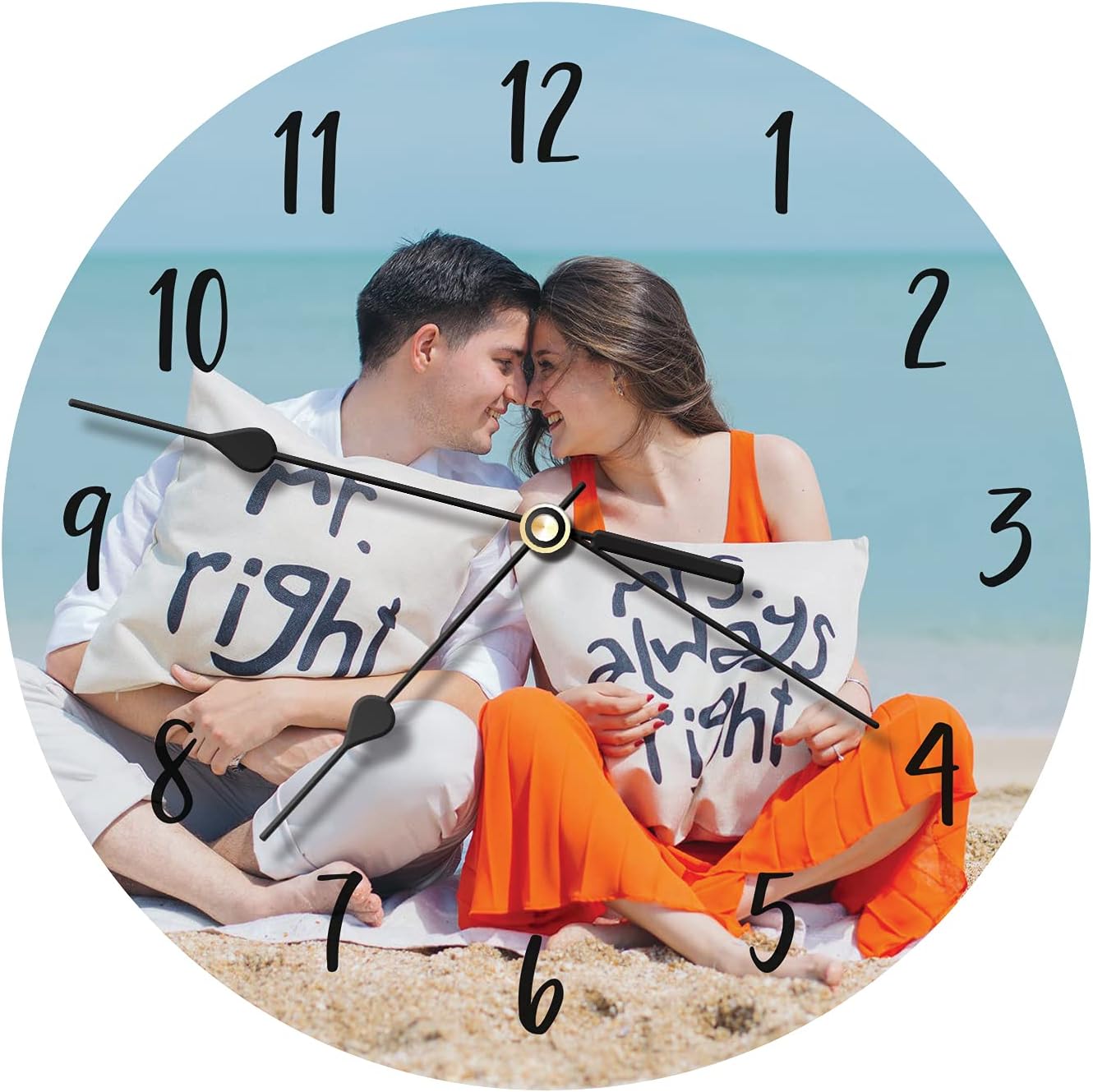 Custom Photo Clock Wall Clock Personalized Modern Design Photo Frame Clocks Art Pictures Clock Unique Home Decor Multi-Photo Clock Gift for Family, Friends: Kitchen & Dining