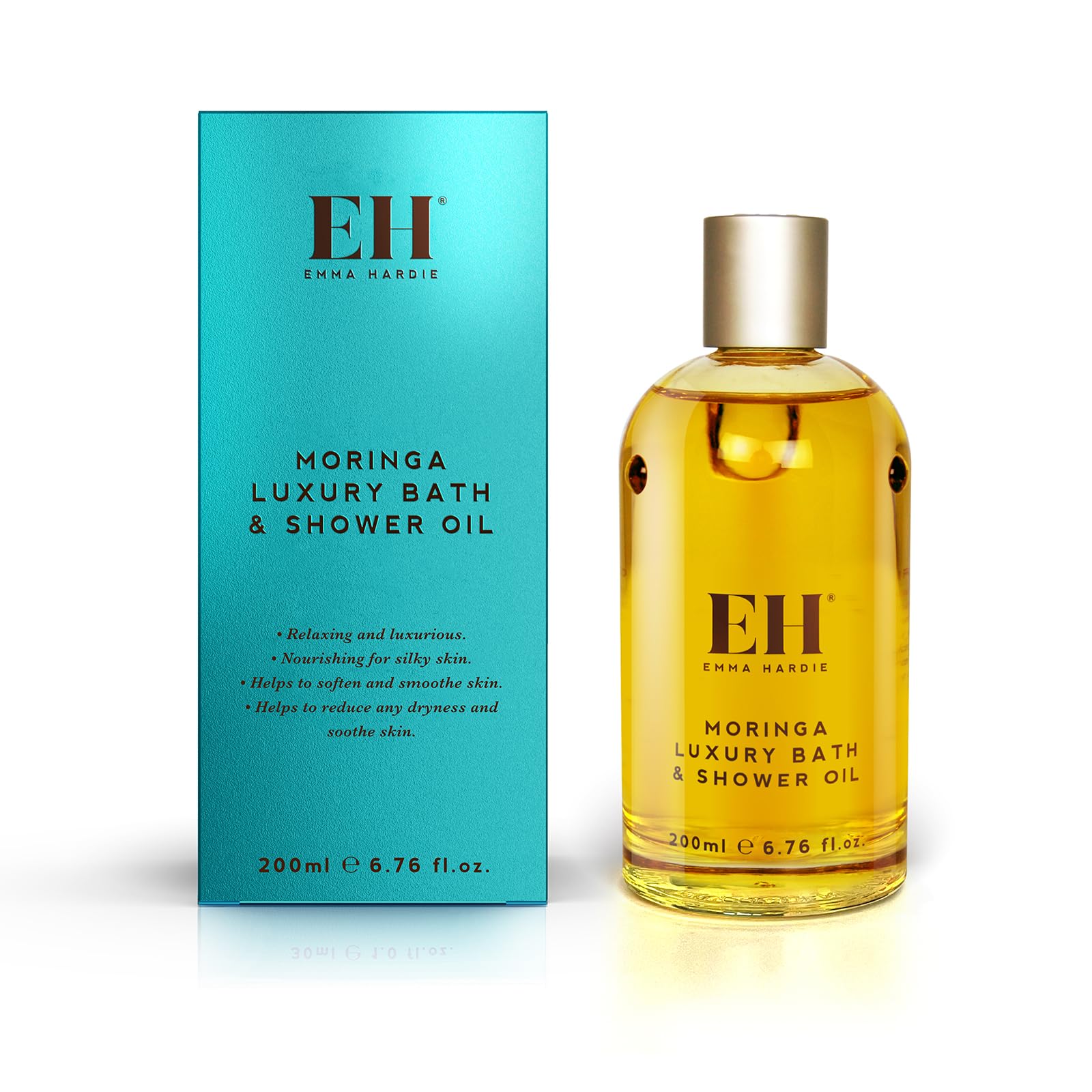 Emma Hardie 200ml Moringa Luxury Bath & Shower Oil, Reduces Dryness & Irritation, Helps to Relax, Moisturise, Nourish and Soften Your Dry Skin, with Moringa Seed Oil, Vegan & Cruelty Free — image 1