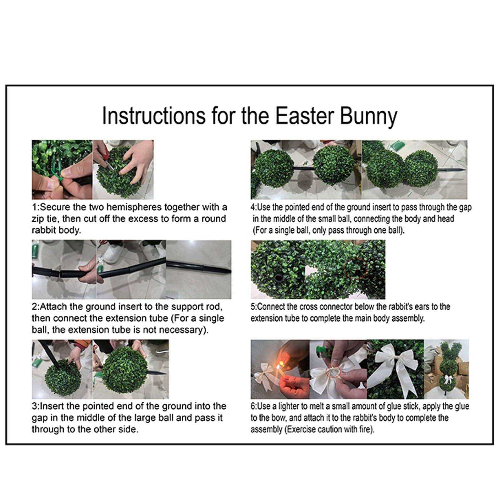 Green Rabbit-Shaped Potted Easter Bunny Insert, 19in Bunny-Shaped Artificial Topiary Tree for Indoor/Outdoor Easter Porch Decorations, 3D Design, Durable & Weather-Resistant (A-1PC-19in)