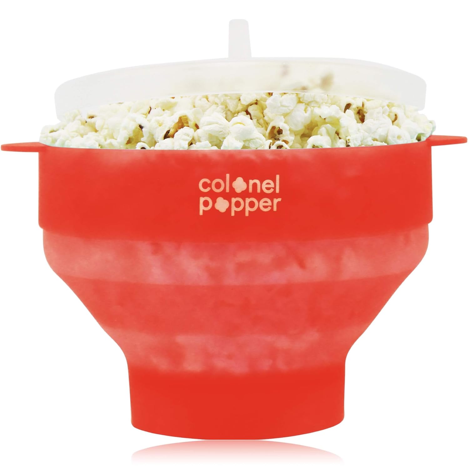 Colonel Popper Popcorn Popper Silicone Microwave Popcorn Maker Air Popper (Colonel Red)