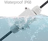 Elezenioc IP68 Waterproof Junction Box 2 Way M20 Gland White 5-15mm view 3