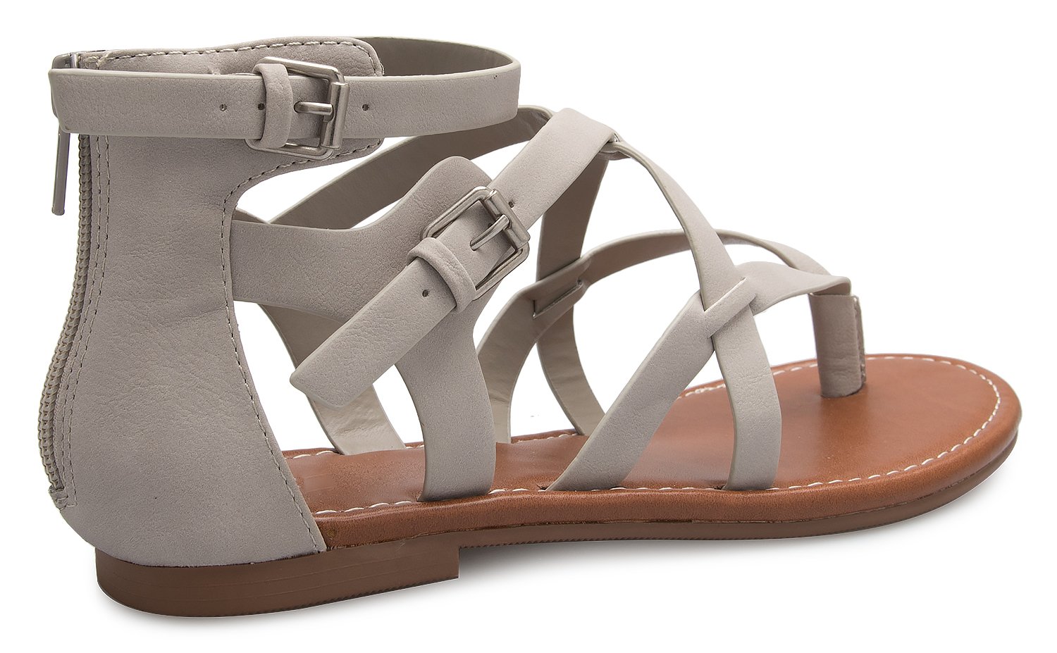 COLIVIA K Women's Strappy Gladiator Flat Sandals- Casual Dress Low Flat Heel- Adjustable, Comfort - Image 4