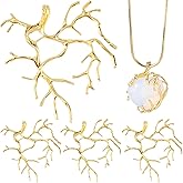Isslly Branch Shape Blanks, Adjustable Claw Pendant Trays, Hypoallergenic Brass Branch Prong Pendant Bezels for Jewelry Making Bracelet Earrings Necklace DIY Crafts