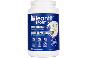 LEANFIT SPORT PROTEIN ISOLATE & MARINE COLLAGEN, Natural Vanilla, Grass-Fed Protein Isolate and 100% Hydrolyzed Marine Collag