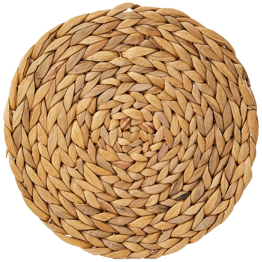 Creative Tops Woven Placemats Set of 4, Natural Water Hyacinth Weave Table Mats