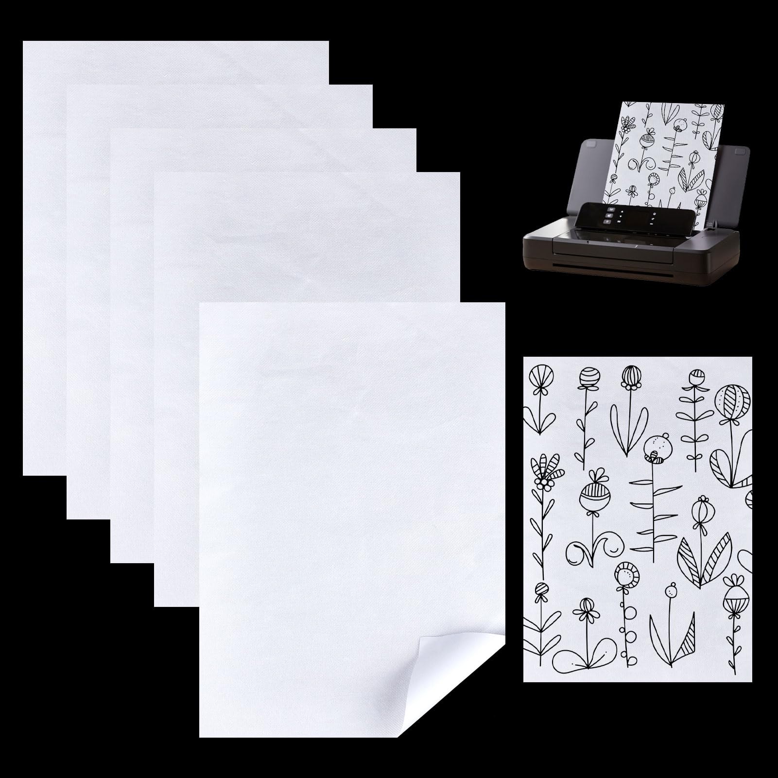 NICENEEDED 5 Sheets Wash Away Water Soluble Stabilizer, Tear Away Machine Embroidery Stabilizers, Printable Hand Sewing Stabilizer for Handmade Embroidery Enthusiasts