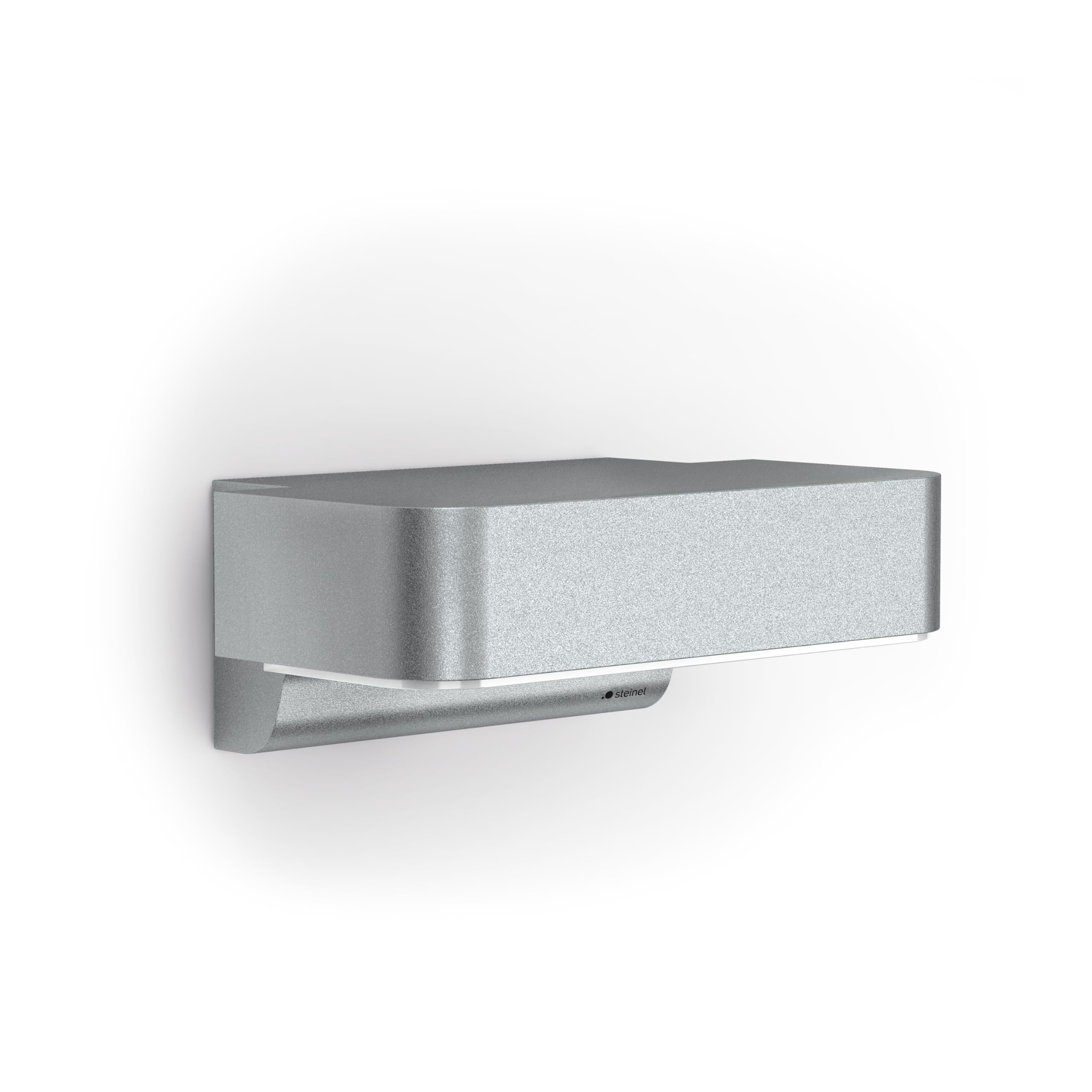 STEINEL Smart LED Outdoor Wall Light L 800 SC Silver, Motion Sensor Light, Downlight, Soft Light Start, Manual Override, Remote Control via App