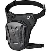 Motorcycle Leg Bag, Thigh Bag For Riding, Drop Leg Pouch For Men & Women–With Removable Straps, Waterproof Fanny Pack, Phone Purse–Travel Hiking Cycling Outdoor Upgraded & Lengthened Leg Strap 8866-6