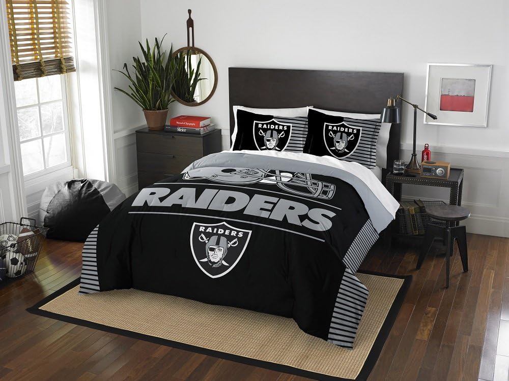 Amazon Com Oakland Raiders 3 Piece Full Queen Size Printed