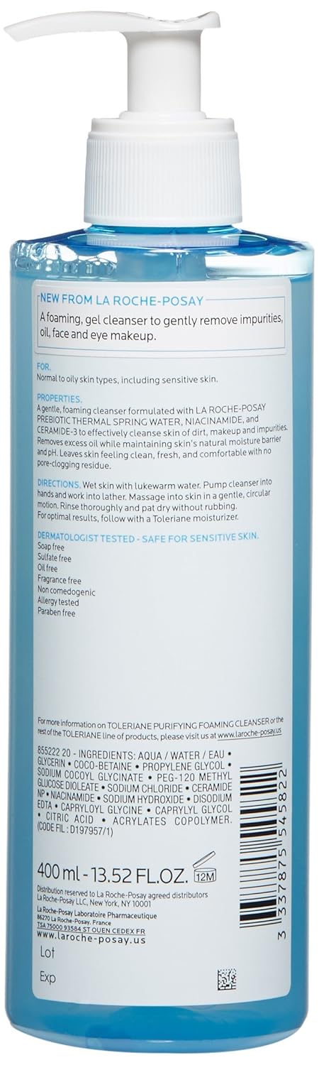 toleriane purifying foaming cleanser ingredients