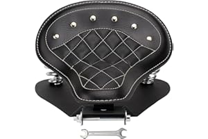 VG MOTO Motorcycle Drive Seat Bobber Solo Seat with Spring Base Mounting Bracket Kit Replacement for Harley Davidson Sportster XL 883 1200 (Black-Rhombus Rivet)