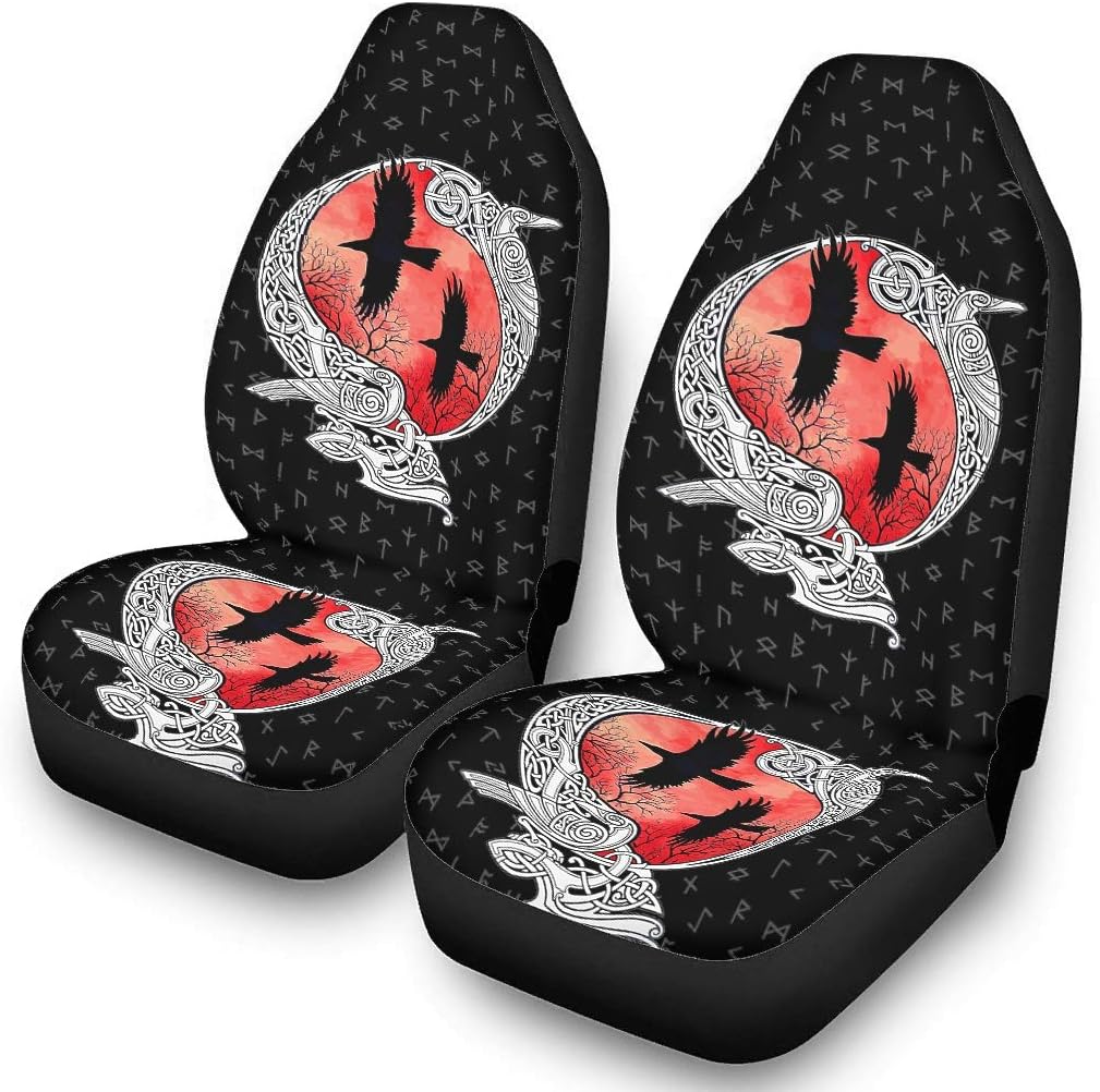 Generic Brands Seat Covers for Cars Viking Ravens in Norse