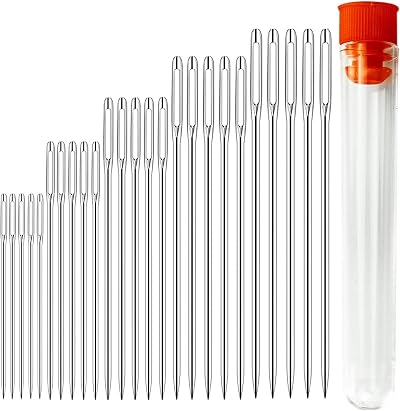 SZXMDKH Large Eye Sewing Needles Set 25pcs Stainless Steel 1.65-2.36in