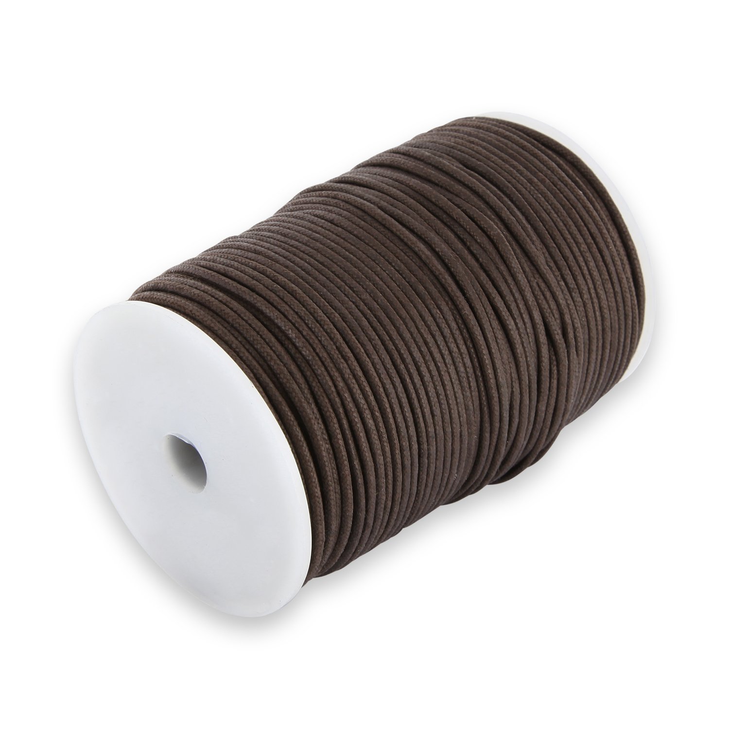 Auroris 100 m roll of cotton ribbon, round, 1.5 mm, brown