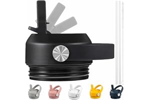 FLORAPELL Straw lid for Yeti Rambler 18 26 36 64 oz, Lid with Straws and Flexible Handle, Replacement Cap for Yeti 18oz 26oz 36oz 64oz Rambler Water Bottle Straw Cap