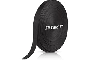 EATHEATY 1 Inch Black Polypropylene Webbing, 50 Yards Heavy Duty Climbing Strap for Dog Leash, Seat Belt, Backpack Handles, Rescue Rope, and Outdoor Gear