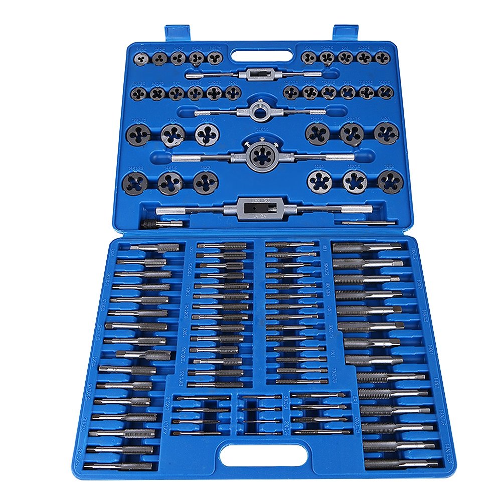 Die and Tap Metric Set 110 pcs, M2-M18 Screw Nut Thread Taps Dies Kit Thread Screw Tapping Tool Tap Set Precision Metric Taps Dies Set, for Cutting External and Internal Thread