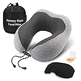 KEENSTONE Nackenkissen Nackenhörnchen Memory Foam Reisekissen aus weichem und an