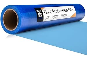 TAPEMANBLUE Floor Protection Film, 24 inch x 200' roll, Made in USA, Blue Self Adhesive Floor Protector for Moving and Construction, Temporary Covering for Protection of Hardwood, Tile, Other Hard Surfaces
