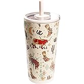 HydroJug Everyday Tumbler 20 oz – Ceramic-Lined Insulated Tumbler with Straw and Soft-Touch Lid, Cup Holder Friendly, Double-Wall Vacuum Insulation, Reusable Travel Cup – Rodeo