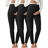 Velvelhall 3 Pack Women's Maternity Pants Over The Belly Lightweight Stretchy Pregnancy Lounge Casual Soft Pajama Home Pants