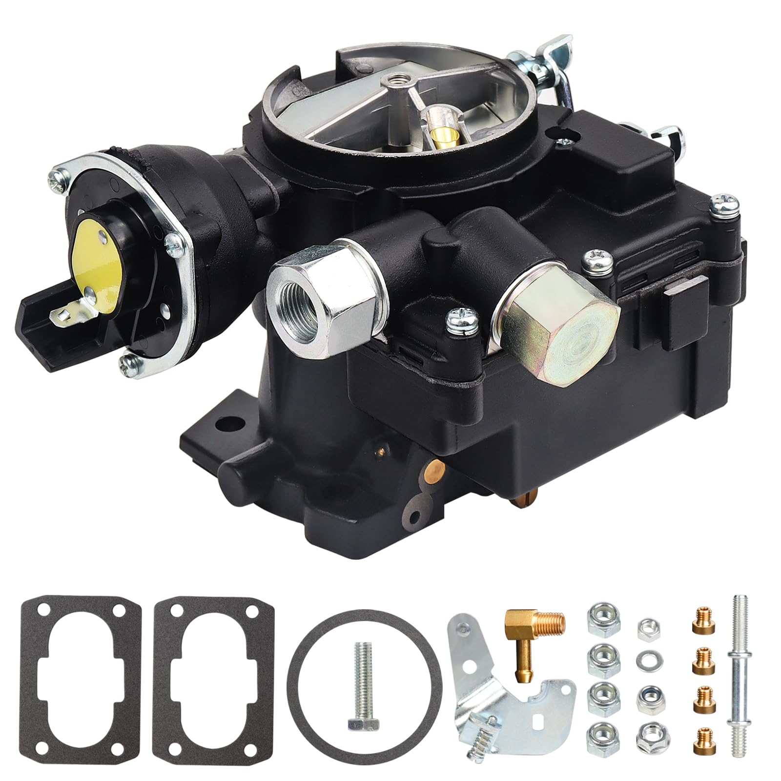 Photo 1 of Marine Carburetor for Mercruiser Carburetor 3.0L 2.5L 2 Barrel Carb 4CYL Engine 3310-8M0045397 864940A01 Black Mercarb, w/Electric Choke Jet Long Linkage Gasket, Base Bolt Pattern is 3 3/4 X 2 inches