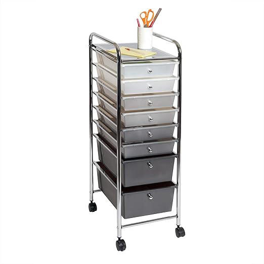 Amazon Com Seville Classics 8 Drawer Storage Bin Organizer Cart