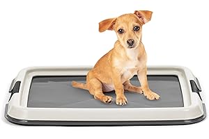 IRIS USA Pee Pad Holder - Extra-Small Sized Dog & Puppy Pee Pads, Secured Latches, Non-Skid Feet, High Polish Finish for Easy Cleaning, Leak Protection, Fits 14"x17" Pad Puppy & Toy Breeds, Dark Grey