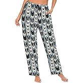 PrelerDIY Women Comfy Pajama Pants Stretch Sleepwear Lounge Pants With Pockets & Drawstring