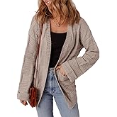SHEWIN Women's Open Front Lightweight Cardigan Casual Long Sleeve Knit Loose Sweaters Outwear