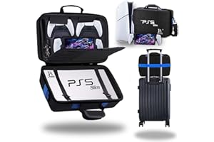 JAMINI Carrying Case Compatible with PS5 Slim New Model & PlayStation Portal, Protective PlayStation 5 Portable Travel Hard Shell Storage Bag Holds Console, Controller, Games, Headset and Accessories (Black)