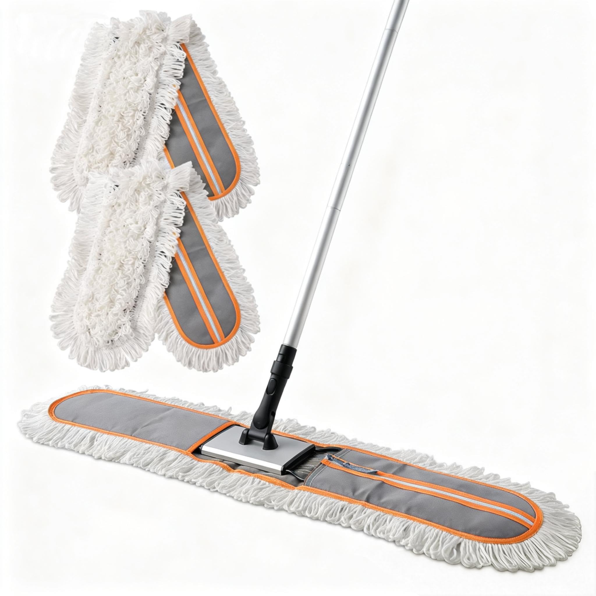Photo 1 of CLEANHOME 36" Commercial Dust Mops for Floor Cleaning Heavy Duty Floor Duster Mop with Long Handle Hotel Gym Household Cleaning Supplies for Hardwood, Tiles, Marble Floors (Grey)