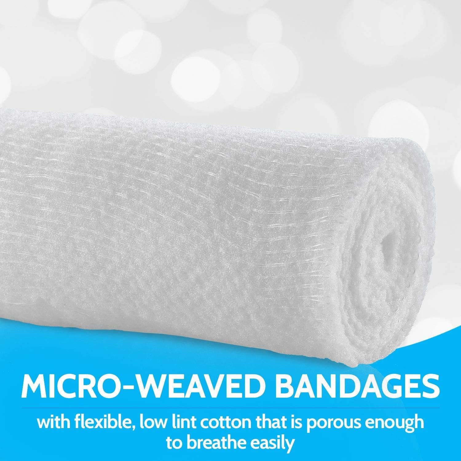 Gauze Bandage Rolls, 4 Yards Per Roll of Gauze Bandage and Stretch Wrapping for Dressing All Types of Wounds and Kit by MEDca - Image 3