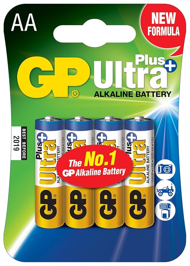 GP Batteries AA Ultra Plus Alkaline Battery Chrome Amazon.co.uk