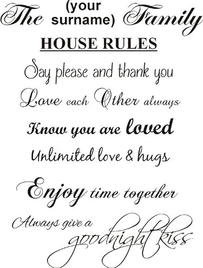 Amazon Com Bro Decals Wall Vinyl Decal Family House Rules Quote