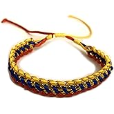 CharmsOfTheWorld Handmade Adjustable Bracelet from Medellin - Colombia Flag Colors - Italian Thread and Aluminum