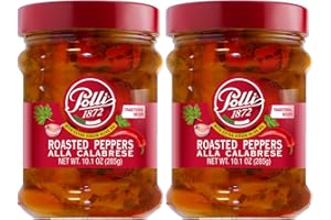 POLLI 1872 Polli Antipasto Roasted Peppers Alla Calabrese With Extra Virgin Olive Oil | Traditional Recipe | Made In Italy- 2 Pack (10.1 oz Each)