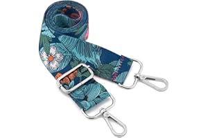 ZOOEASS Silvery Buckles Wide Shoulder Strap Adjustable Replacement Belt Crossbody Canvas Bag Handbag