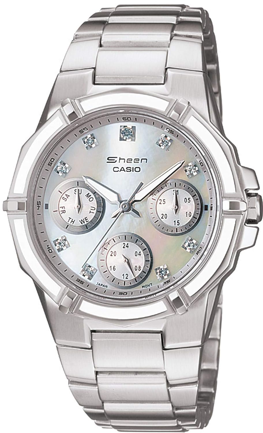 casio sheen mother of pearl watch