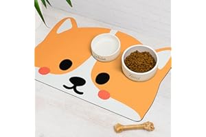 AYIASHIAB Dog Food Mats for Floors Absorbent, Pet Cat Food Mat - Non Slip Quick Dry Dog Bowl Mat, Eco-Friendly Dog Mat for Water Bowl Pet Supplies 16"X25"