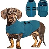 Queenmore Dog Sweaters - Soft Fleece Pullover Jacket, Warm Winter Dog Clothes, Dachshund & Cat Size, Boy or Girl (Peacock-Blue, S)