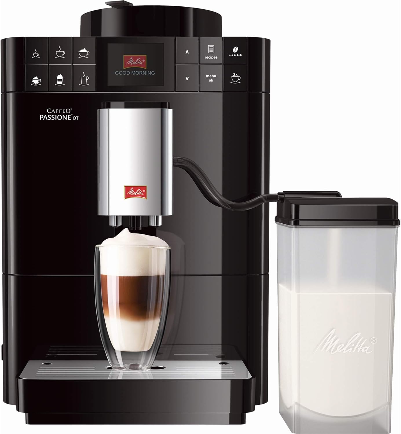 Amazon.de: Melitta® Kaffeevollautomat mit Milchsystem schwarz, PASSIONE ONE TOUCH F53/1-102