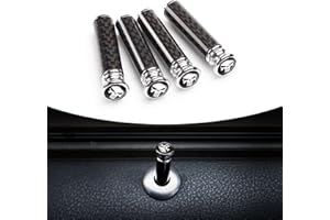ZBGUN Pack-4 Car Carbon Fiber Door Lock Bolt Pin, 1.45" x 0.39" Skull Personalized Decorative Interior Door Lock Bolt Pin Knob Stick Set, Door Handle Knob Cover, Universal for Cars Trucks (Black)