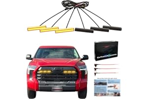 SDTSSYVE Led Grille Grill Lights for 2022 2023 2024 2025 Toyota Tundra Front Grill rapt0r Lights For 2007 2008-2012 2013-2021 Tundra trd-pro Grills Light Amber 6pcs/Set Accessories (TY-tundra-Y)