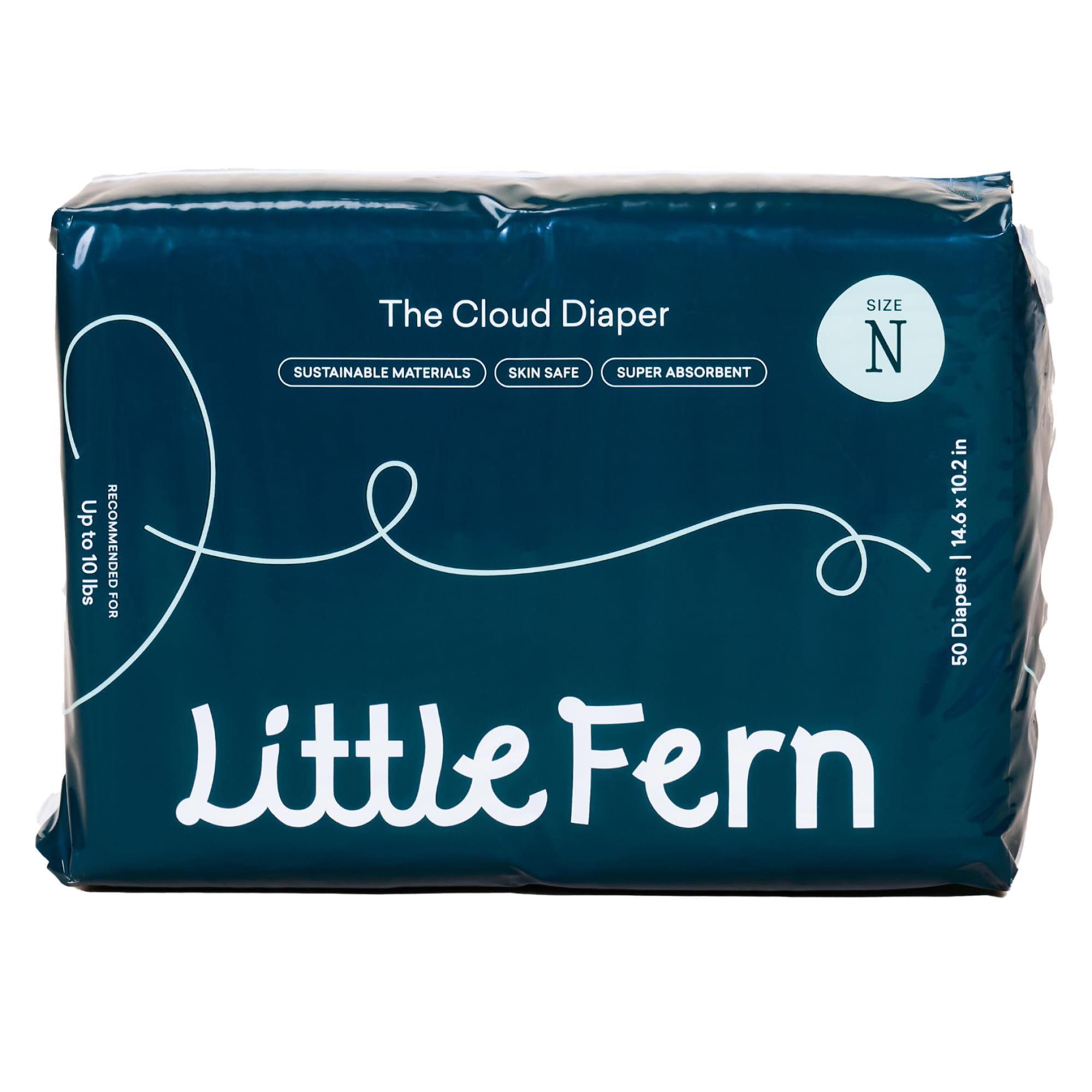 Bamboo Newborn Diapers 0-3 Months Size N Extra Soft, Natural Hyper Absorbent, Sensitive Baby Diapers 50 Pieces Hypoallergenic, Disposable [up to 10lbs or 4.5kg]