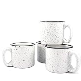 Marble Creek Ceramic Campfire Mug, 15oz - Set of 4 (White)