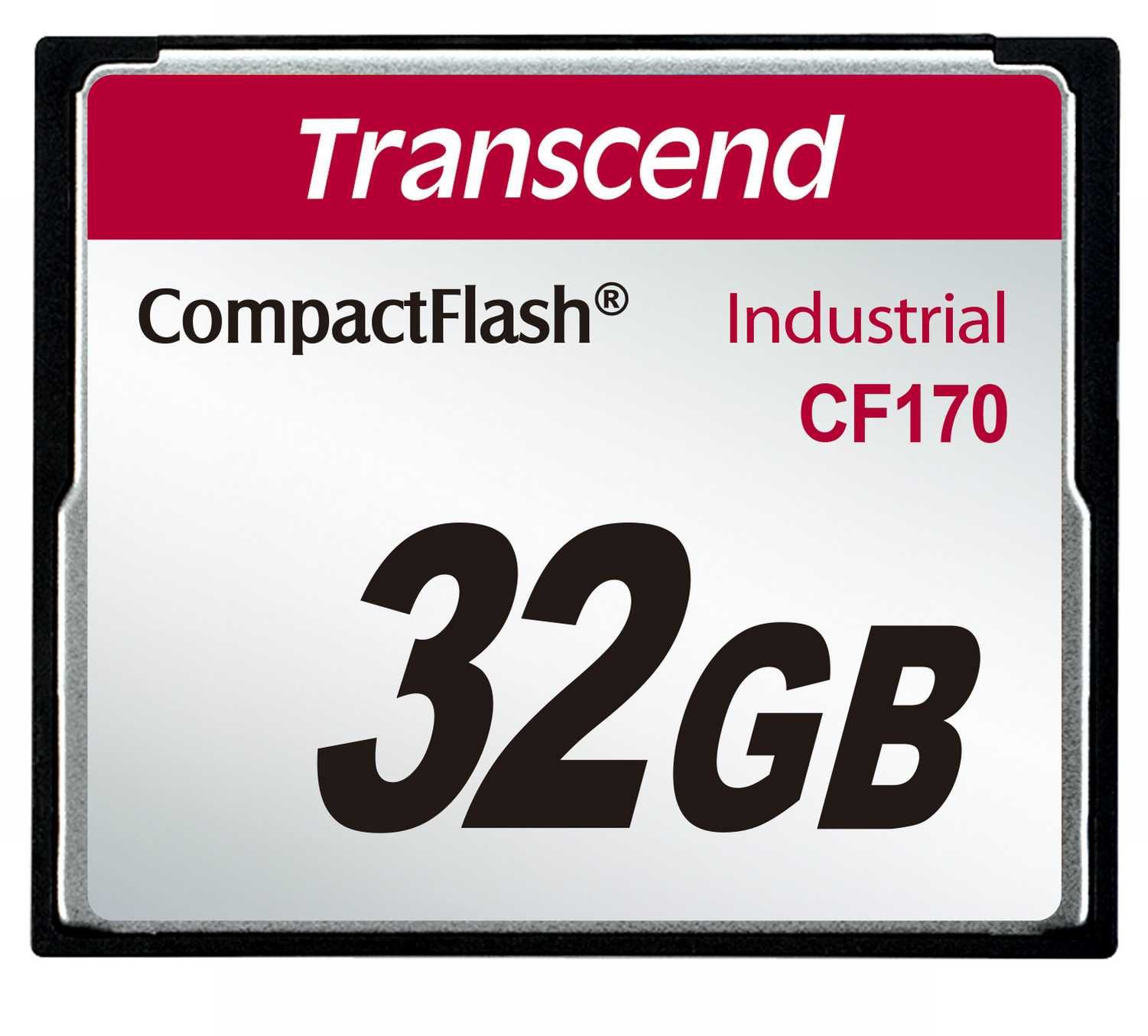Transcend Industrial CompactFlash memory card - 32 GB, Red (TS32GCF170)