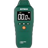Extech MO50A Compact Pin Moisture Meter, Audible Alert, Backlit LCD | Moisture in wood (5-50%) and building materials, audible/visual alerts, replaceable pins, high-contrast LCD