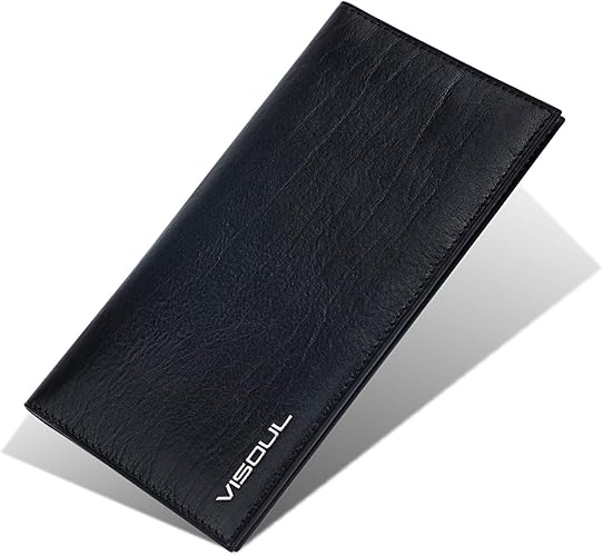 Amazon 二つ折り 長財布 財布 メンズ Visoul 二つ折り財布 ６枚 Icカード収納 クレジットカード入れ 航空券 エアチケット本革カードケース ビジネス 海外旅行定期入れ 旅行用品 二つ折り長財布 シューズ バッグ