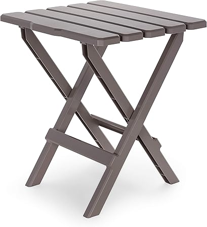 Amazon Com Camco 21049 51887 Taupe Large Adirondack Portable Outdoor Folding Side Table Perfect For The Beach Camping Picnics Cookouts More Weatherproof Rust Resistant Automotive